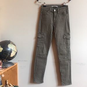 Vince Skinny Cargo Army Green Denim